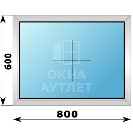Глухое деревянно-алюминиевое окно 800×600 ОА-44115