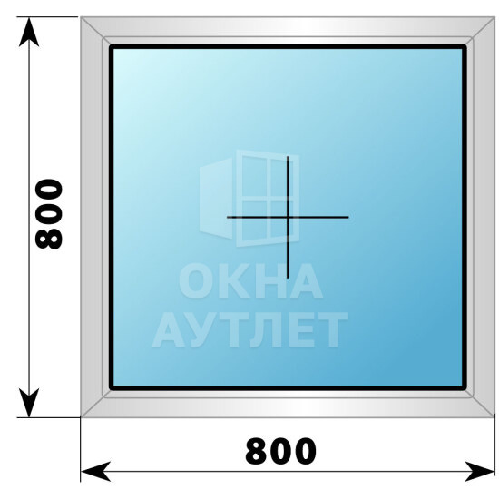 Глухое деревянно-алюминиевое окно 800×800 ОА-44250