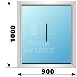 Глухое деревянно-алюминиевое окно 900×1000 ОА-44583