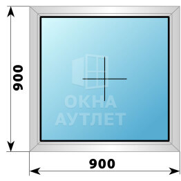 Глухое деревянно-алюминиевое окно 900×900 ОА-49121