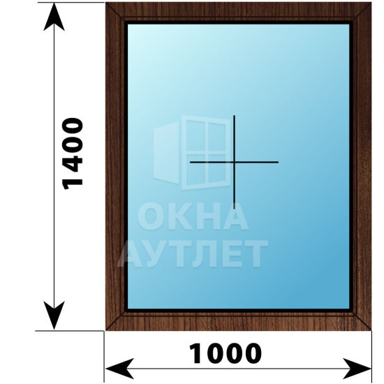 Глухое окно из дуба 1000×1400 ОА-45255