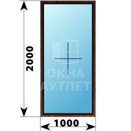 Глухое окно из дуба 1000×2000 ОА-49670