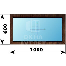 Глухое окно из дуба 1000×600 ОА-43806