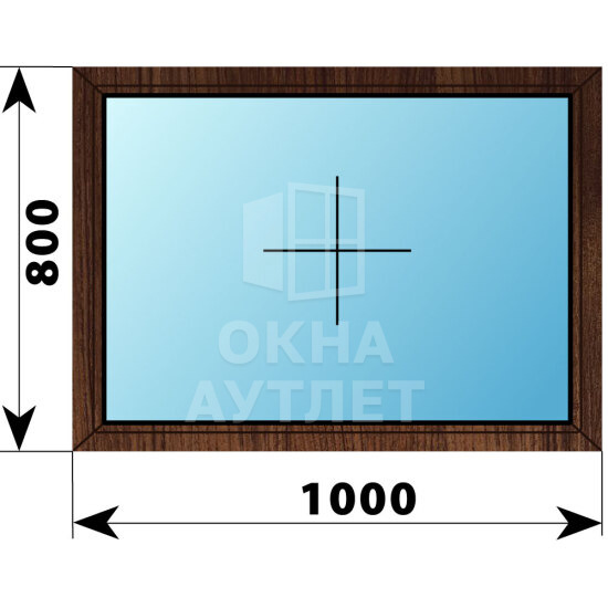 Глухое окно из дуба 1000×800 ОА-44559