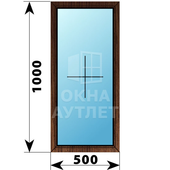 Глухое окно из дуба 500×1000 ОА-44223