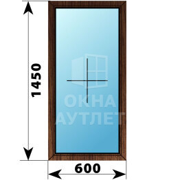 Глухое окно из дуба 600×1450 ОА-44676