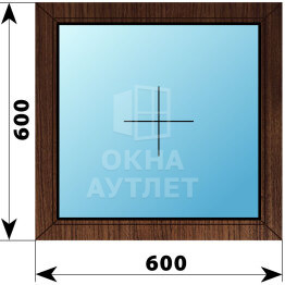 Глухое окно из дуба 600×600 ОА-44109