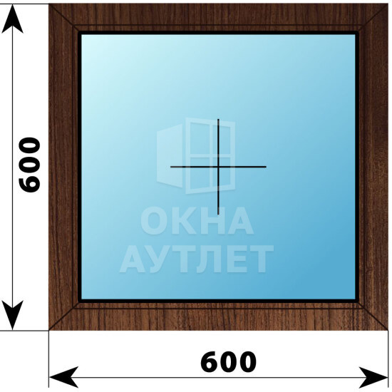 Глухое окно из дуба 600×600 ОА-44109