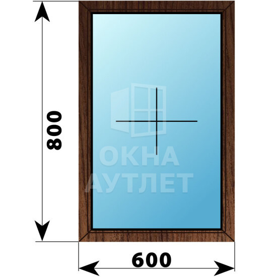 Глухое окно из дуба 600×800 ОА-44196