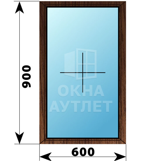 Глухое окно из дуба 600×900 ОА-44235