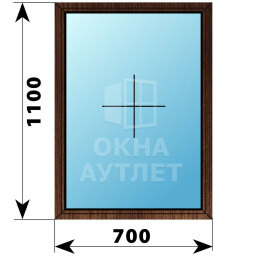 Глухое окно из дуба 700×1100 ОА-44523