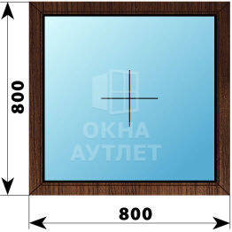 Глухое окно из дуба 800×800 ОА-44328