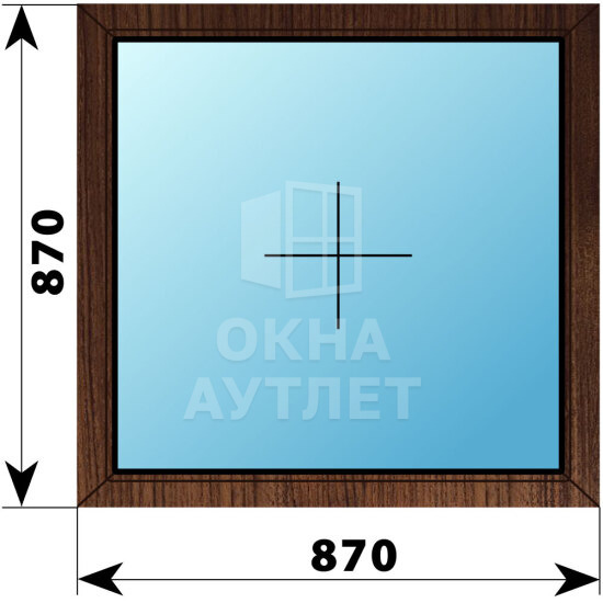 Глухое окно из дуба 870×870 ОА-44505