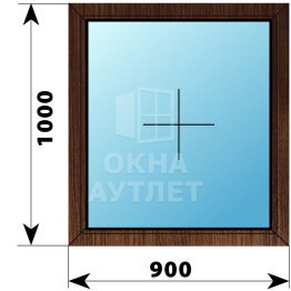 Глухое окно из дуба 900×1000 ОА-49154