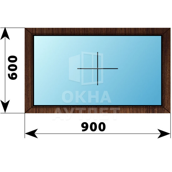 Глухое окно из дуба 900×600 ОА-44253