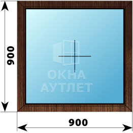 Глухое окно из дуба 900×900 ОА-44556
