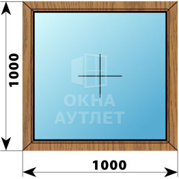 Глухое окно из лиственницы 1000×1000 ОА-44256