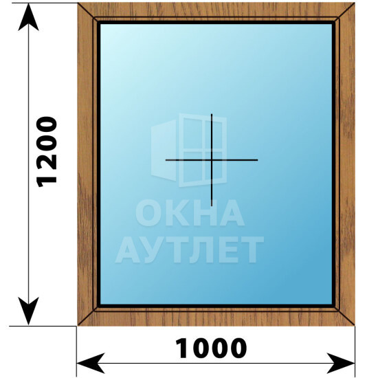 Глухое окно из лиственницы 1000×1200 ОА-44370