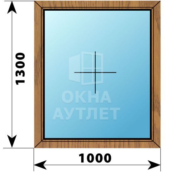Глухое окно из лиственницы 1000×1300 ОА-44436