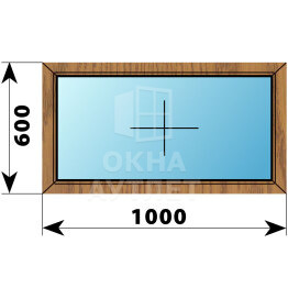 Глухое окно из лиственницы 1000×600 ОА-44103
