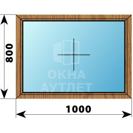 Глухое окно из лиственницы 1000×800 ОА-44172