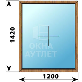 Глухое окно из лиственницы 1200×1420 ОА-49163