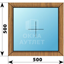 Глухое окно из лиственницы 500×500 ОА-44028