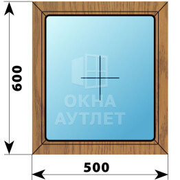 Глухое окно из лиственницы 500×600 ОА-44031