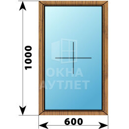 Глухое окно из лиственницы 600×1000 ОА-44088