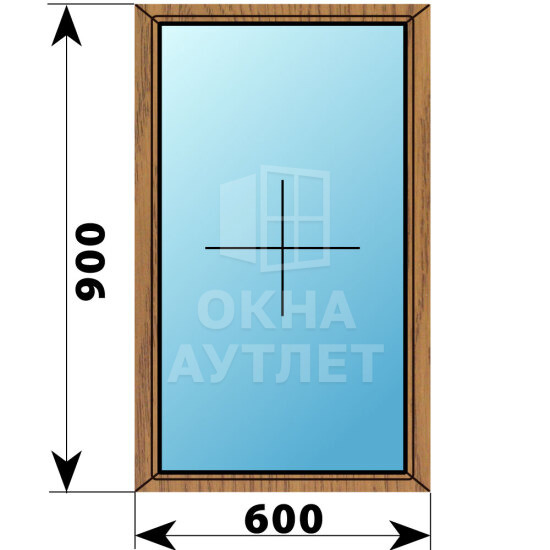Глухое окно из лиственницы 600×900 ОА-44070