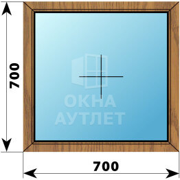 Глухое окно из лиственницы 700×700 ОА-44058