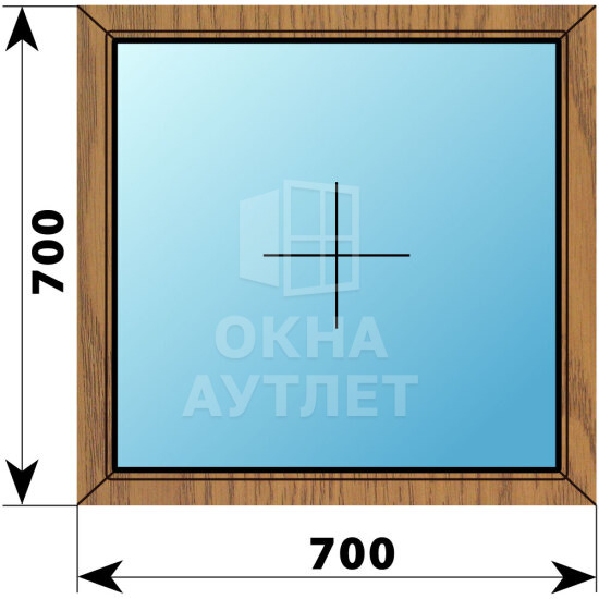 Глухое окно из лиственницы 700×700 ОА-44058