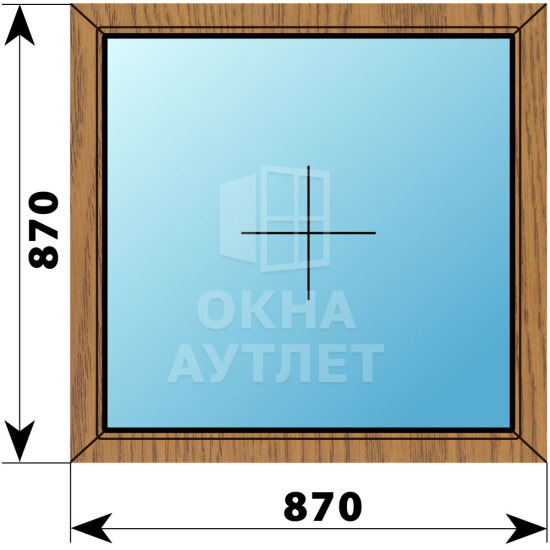 Глухое окно из лиственницы 870×870 ОА-44136