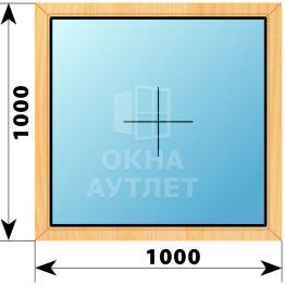 Глухое окно из сосны 1000×1000 ОА-41329