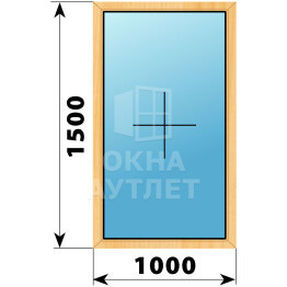Глухое окно из сосны 1000×1500 ОА-41503