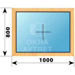 Глухое окно из сосны 1000×800 ОА-41287