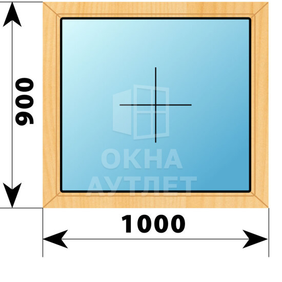 Глухое окно из сосны 1000×900 ОА-41311