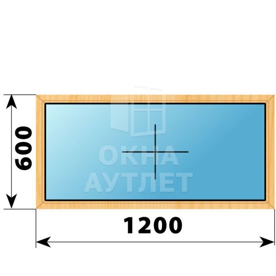 Глухое окно из сосны 1200×600 ОА-41293
