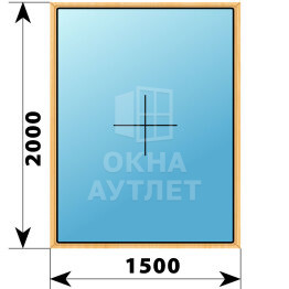 Глухое окно из сосны 1500×2000 ОА-41197