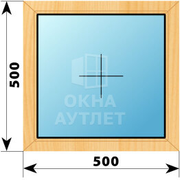 Глухое окно из сосны 500×500 ОА-41203