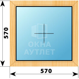 Глухое окно из сосны 570×570 ОА-41206