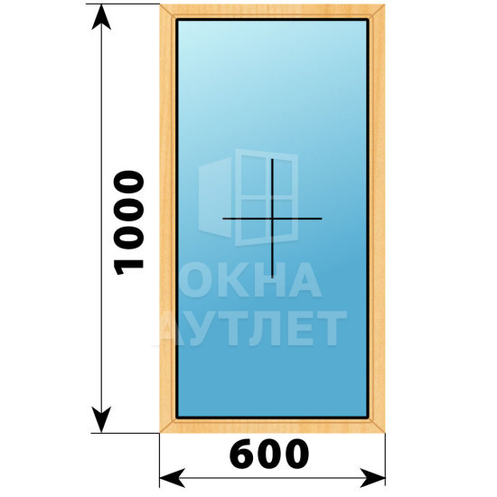 Глухое окно из сосны 600×1000 ОА-41092