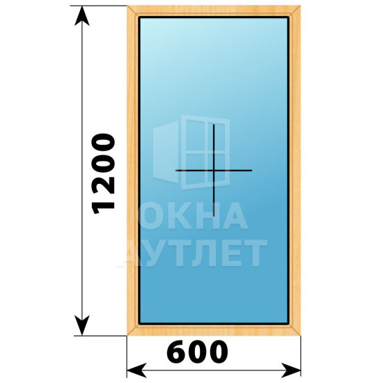 Глухое окно из сосны 600×1200 ОА-41257