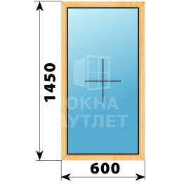 Глухое окно из сосны 600×1450 ОА-41140
