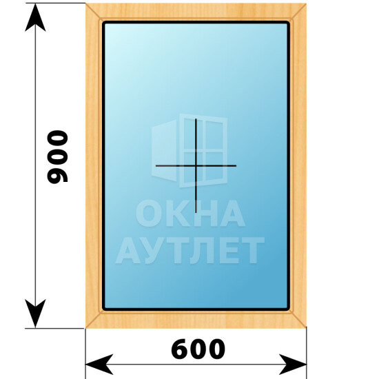 Глухое окно из сосны 600×900 ОА-41131