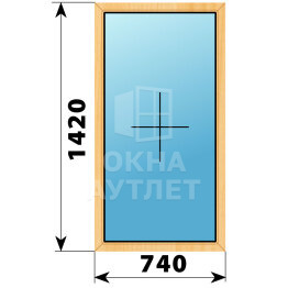Глухое окно из сосны 740×1420 ОА-41143