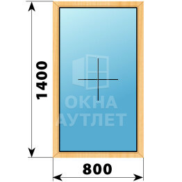 Глухое окно из сосны 800×1400 ОА-41359