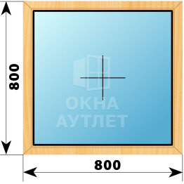 Глухое окно из сосны 800×800 ОА-41245