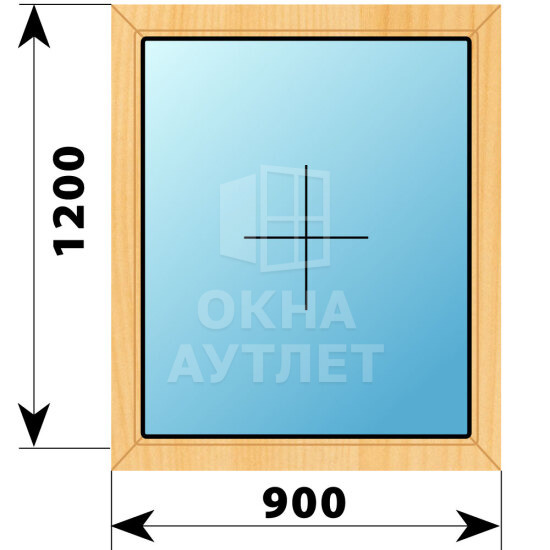 Глухое окно из сосны 900×1200 ОА-41347
