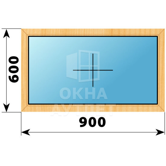 Глухое окно из сосны 900×600 ОА-41227